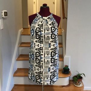 Joe Fresh white, black, and blue dress